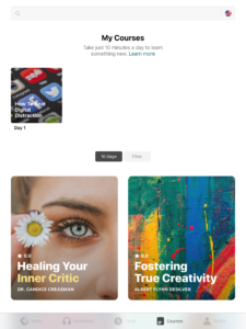 Insight Timer Courses tab