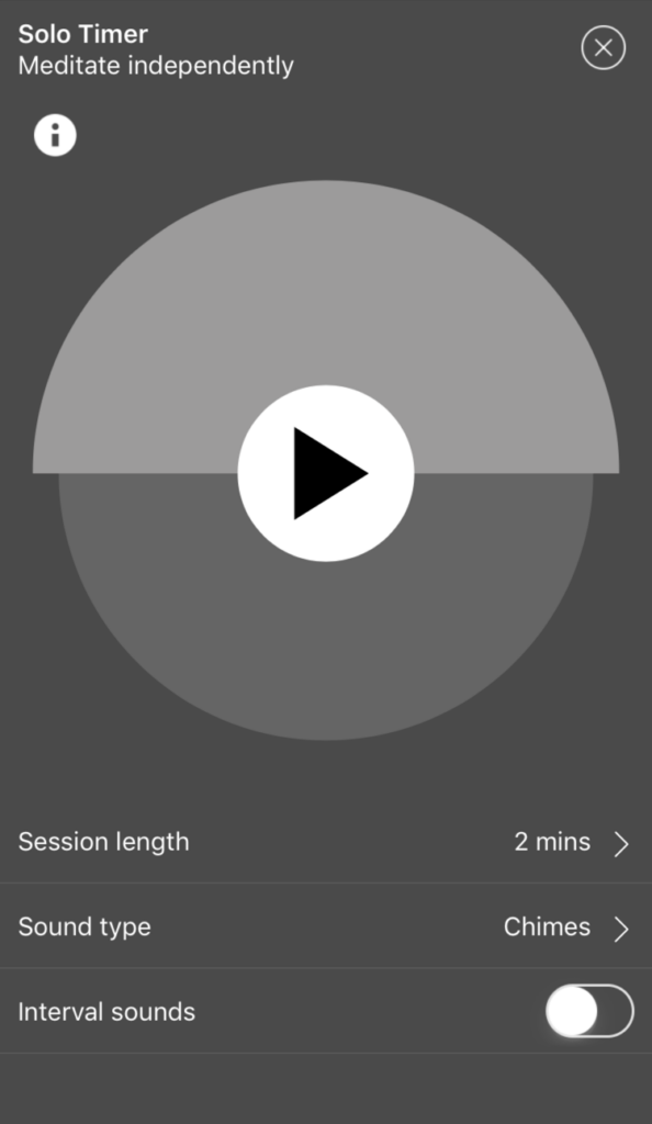 Buddhify solo timer screenshot